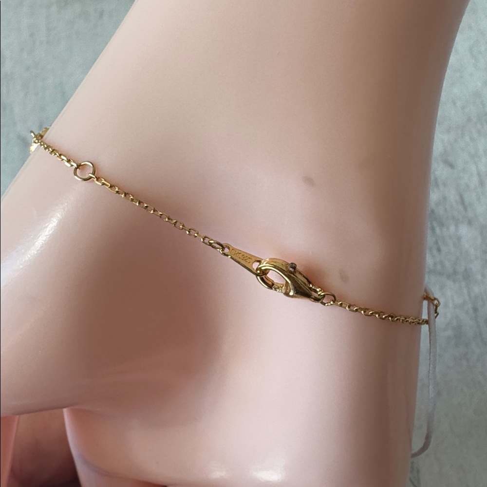 Rachel Zoe Gold Plated 925 Ster Silver Revers Bracelet Pave 3 Clover Moth OPearl - Picture 8 of 15